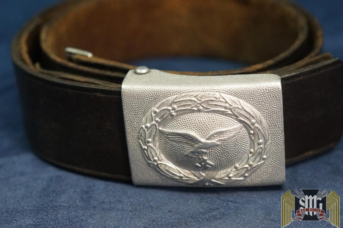 Luftwaffe LBA Stamped Buckle and Belt Also Stamped "III Flak regt. 64"