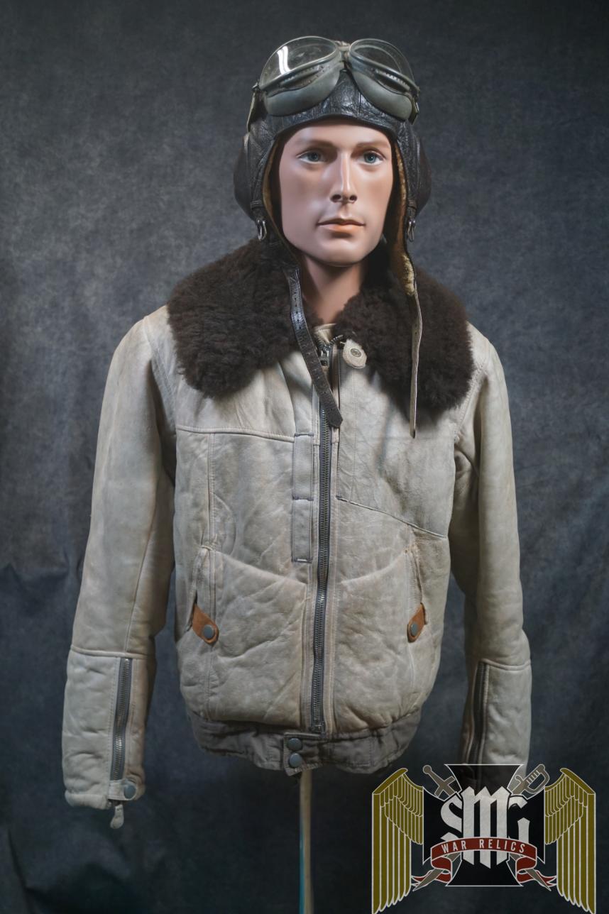 Luftwaffe White Leather Flight Jacket