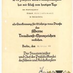 25 year Faithful Service award document to A state inspector