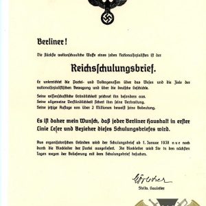Letter Stressing Importance of subscribing to Reichs training letters