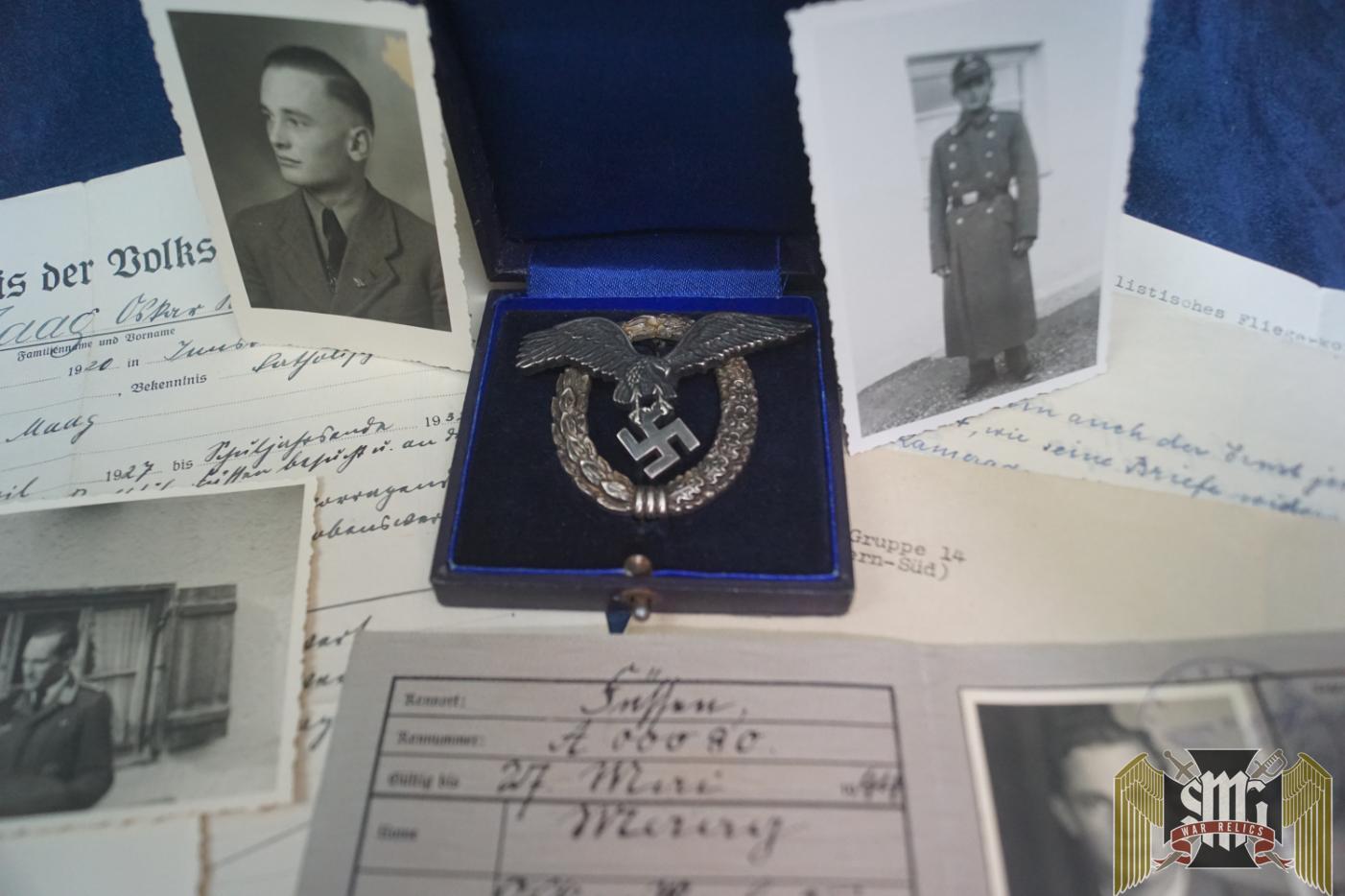Cased Pilot badge Grouping for KIA Fighter Pilot 1944