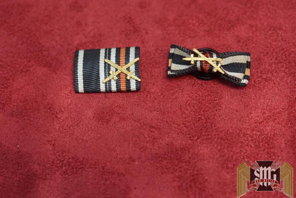 WW1 ribbon bar with button bouquet