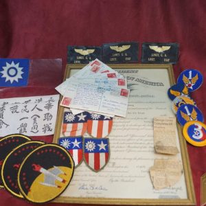 Blood chit Grouping for B-25 Pilot of the China Burma Theater w/68 Missions