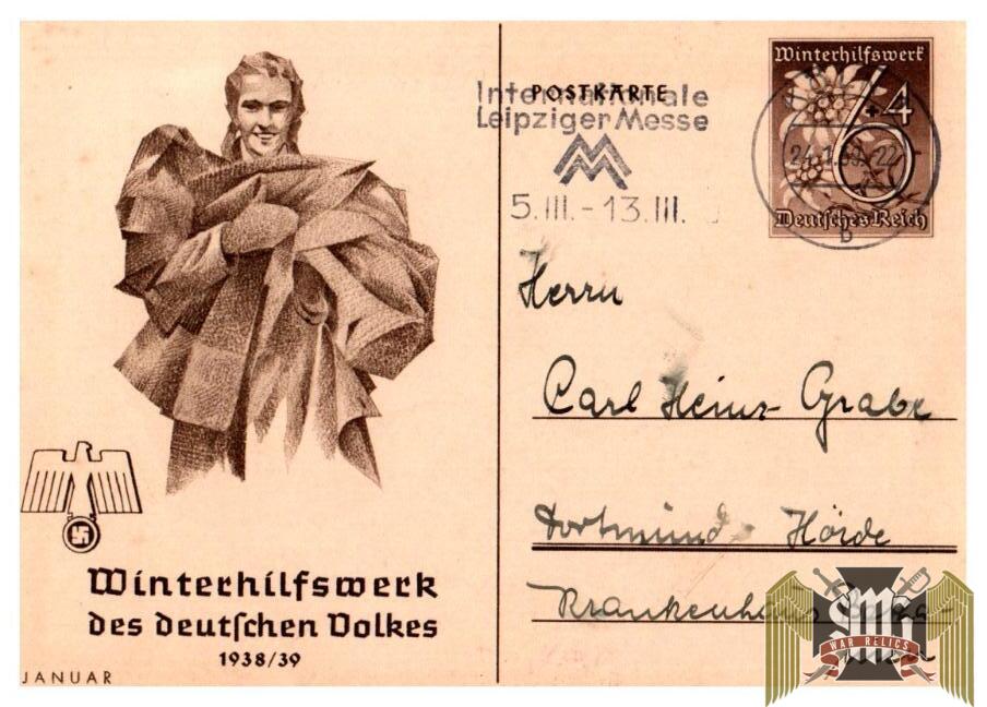 WHW Donation Postcard Januar 1938/39