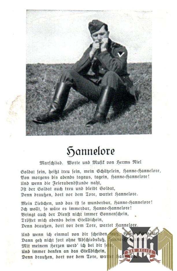 Hennelore Wehrmacht Song Post card