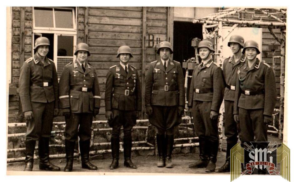 Luftwaffe Officers and EM troops photo card