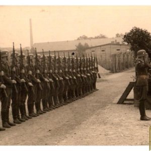 Luftwaffe Soldiers Line up for Ceremony Photo card