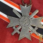 Late period War merit cross with sword maker marked 42 Biedermann & Co RARE
