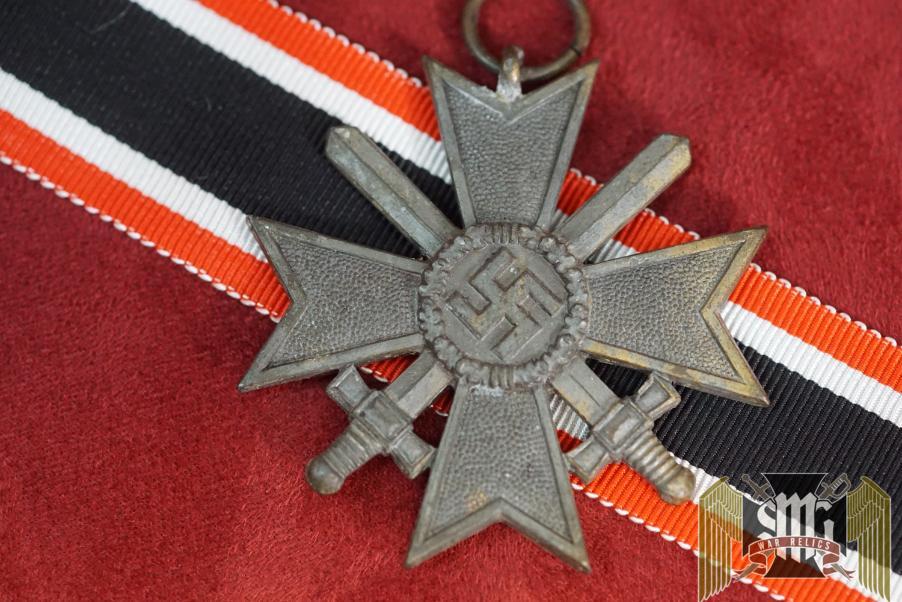 Late period War merit cross with sword maker marked 42 Biedermann & Co RARE