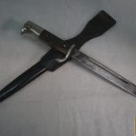Stag grip dress bayonet converted to fighting knife by Krebs
