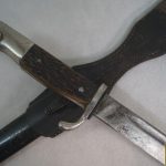 Stag grip dress bayonet converted to fighting knife by Krebs