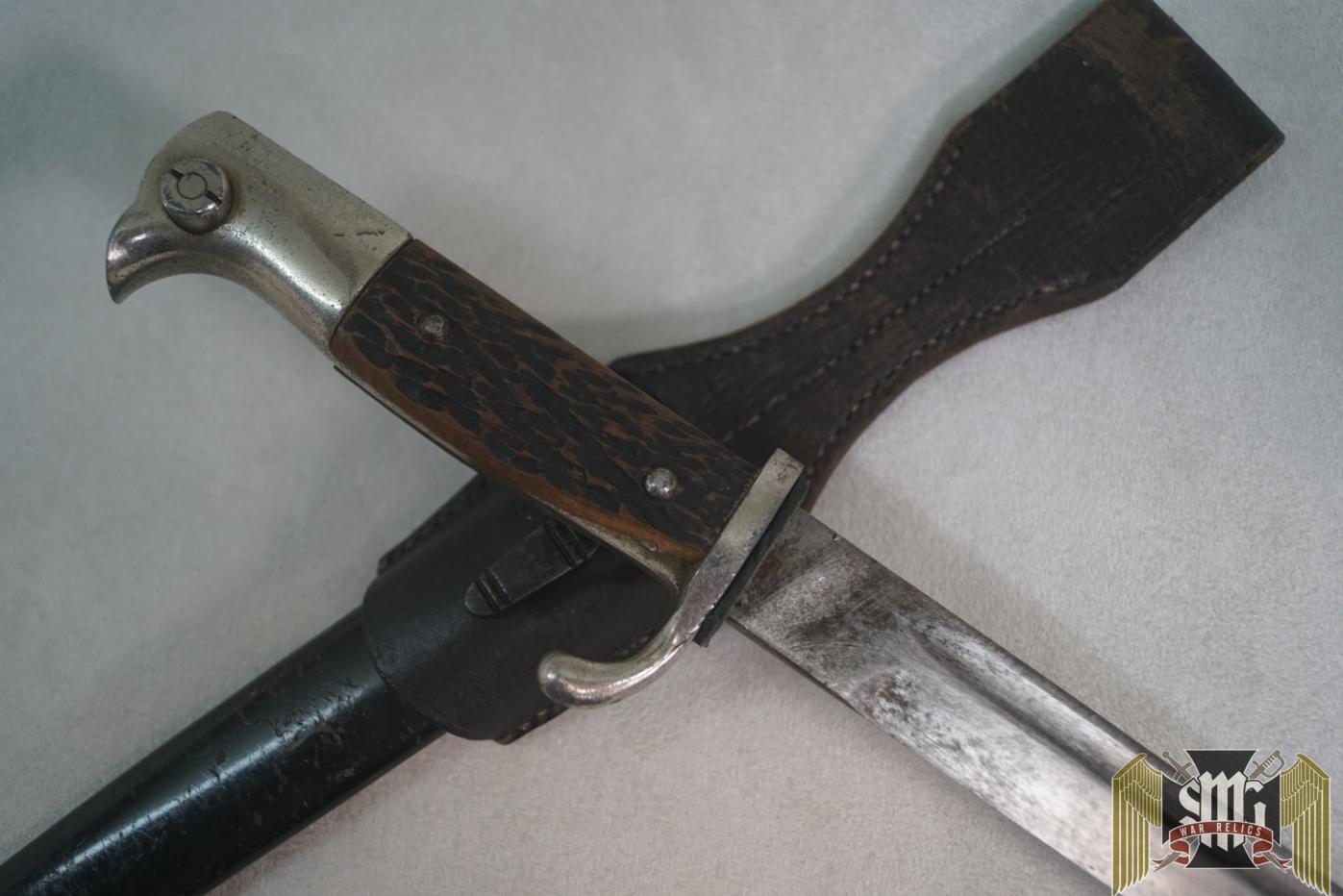 Stag grip dress bayonet converted to fighting knife by Krebs