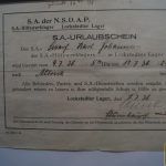 SA 3 Day Pass from Lockstedter Relief training Camp 1936