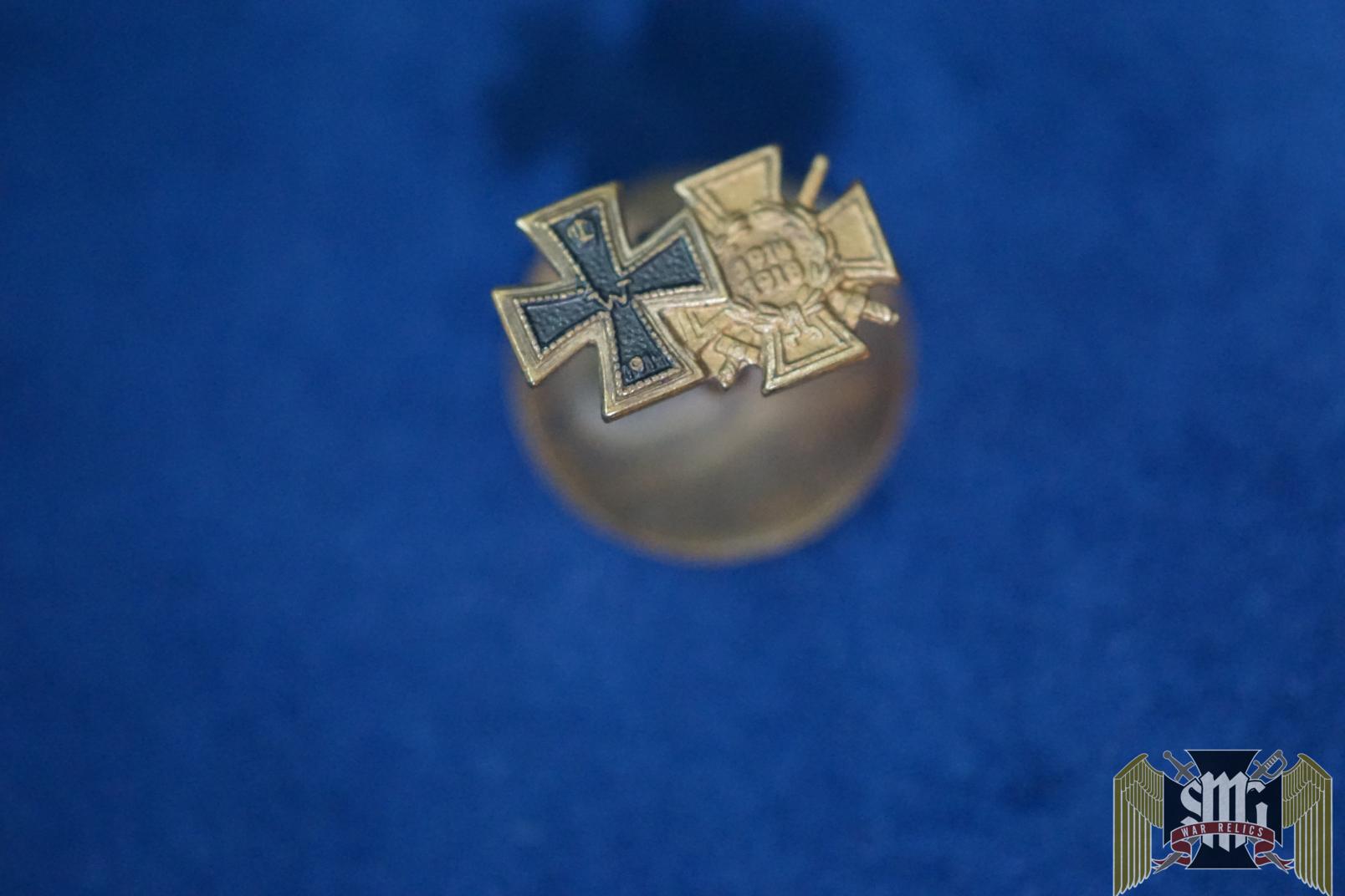 Iron cross/Hindenburg combo button hole pin