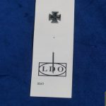 Enamel Iron Cross stick pin W/ LDO card by Deumer marked L/11