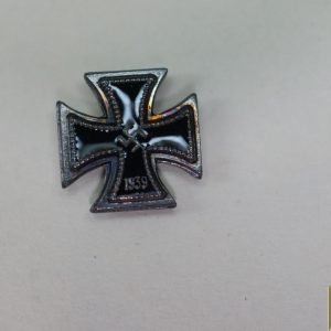 Enamel Iron Cross stick pin W/ LDO card by Deumer marked L/11