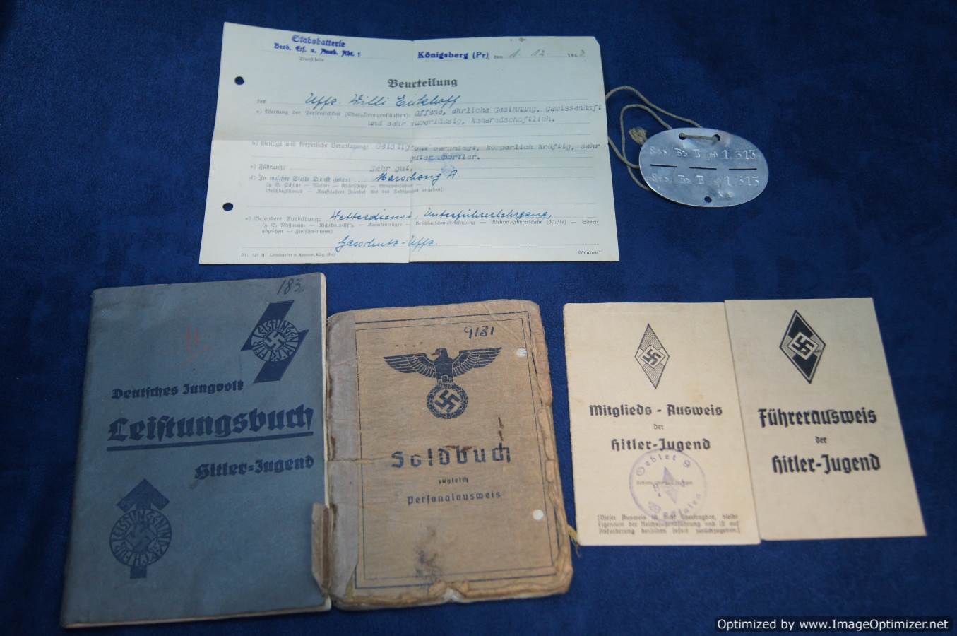 Hitler youth ID book grouping Willi Eickhoff