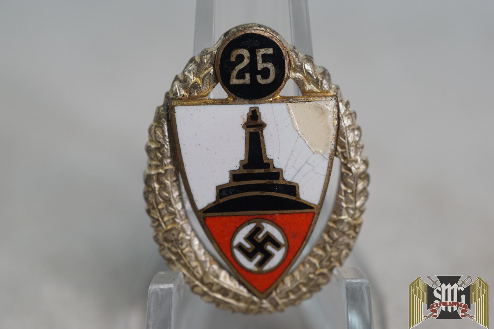 Kyffhäuserbund 25 year veteran pin w/repair
