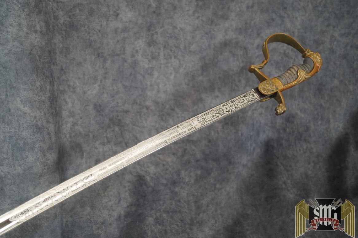 Interwar German Police lions head sword w/25 year service dedication blade