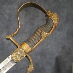 Interwar German Police lions head sword w/25 year service dedication blade