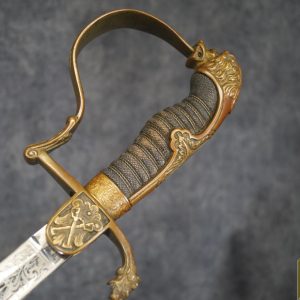 Interwar German Police lions head sword w/25 year service dedication blade