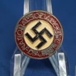 NSDAP member pin late zinc by m1/34 Karl Wurster