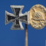 Iron cross w/gold wound badge combo stick pin