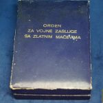 Yugoslavia Order of Military Merit 2nd class. Cased with award document 1953 dated