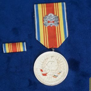 Romanian 25 yr Anniversary of the Republic Medal and ribbon bar