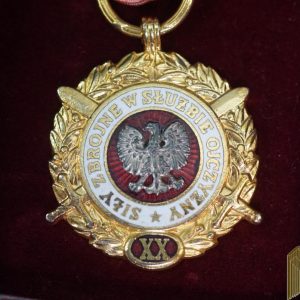 Polish 20 year service medal Cased