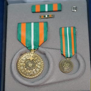 US Coast Guard Achievement medal cased