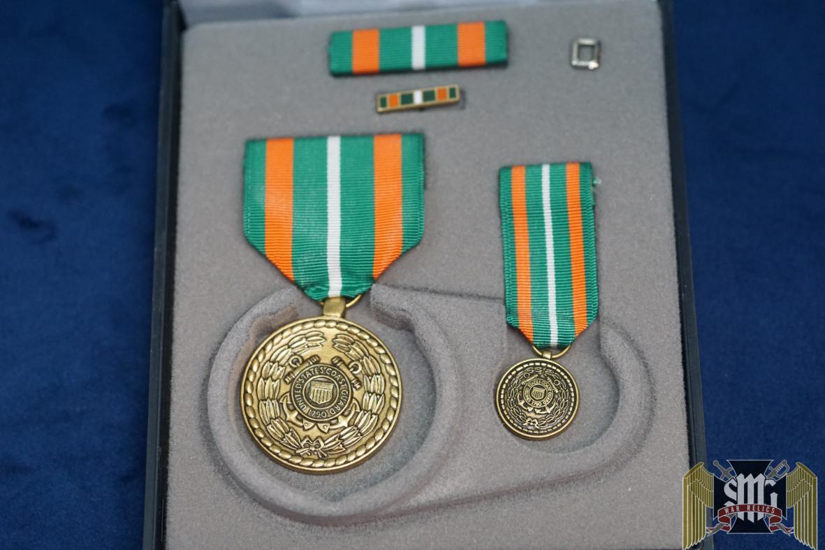 US Coast Guard Achievement medal cased