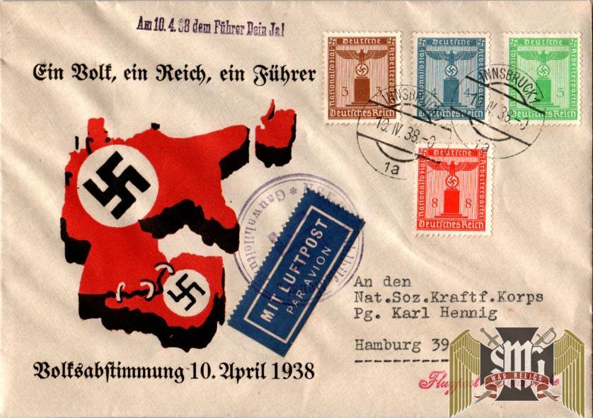 Ein Volk Ein Reich Ein Fuhrer cancelled envelope