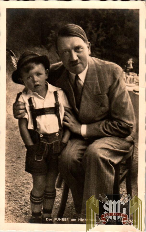 Hitler Poses with Boy Der Fuhrer am Hintersee bei Berchtesgaden