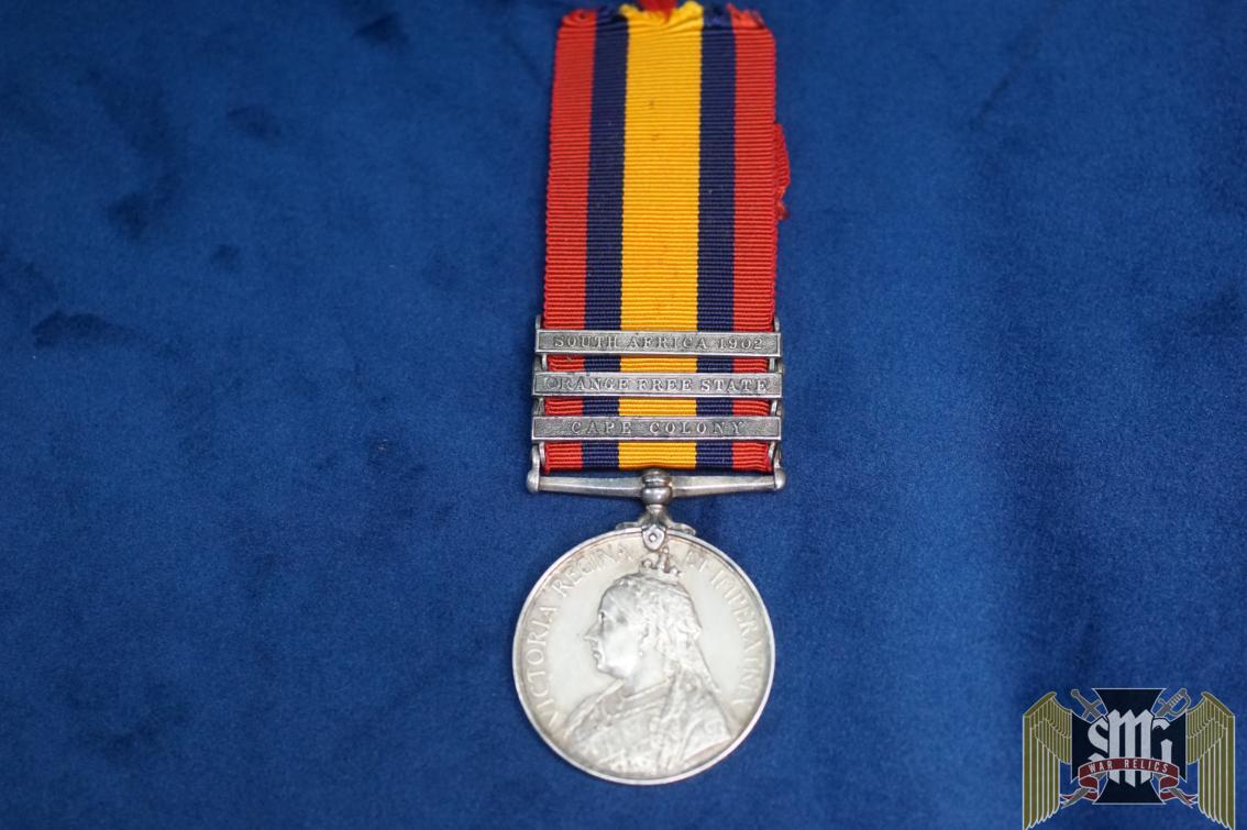 South Africa Boer War Medal with 3 bars