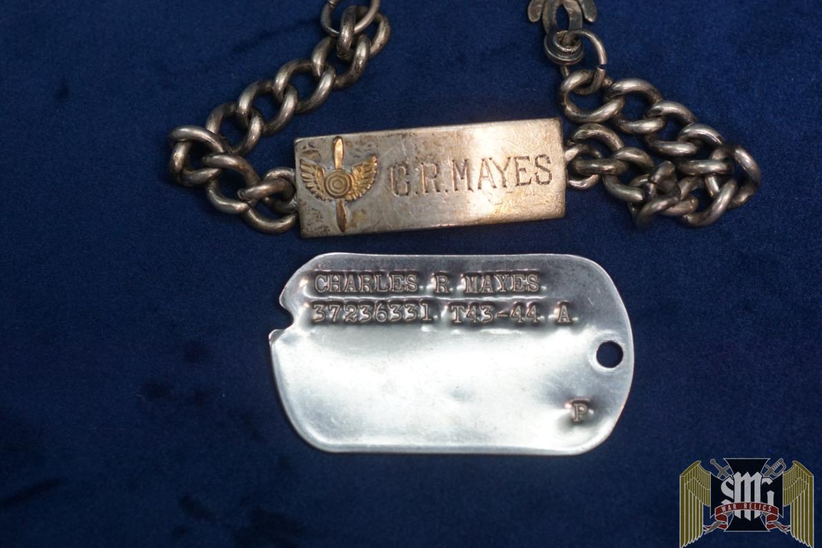 Sterling ID Bracelet and dog tag for Airman Charles R. Mayes