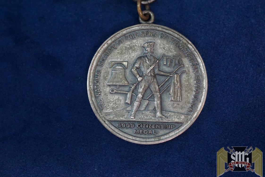 Sons of The American Revolution Good Citizen medal Dated and Named