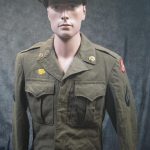 US Ike jacket with visor and two overseas caps
