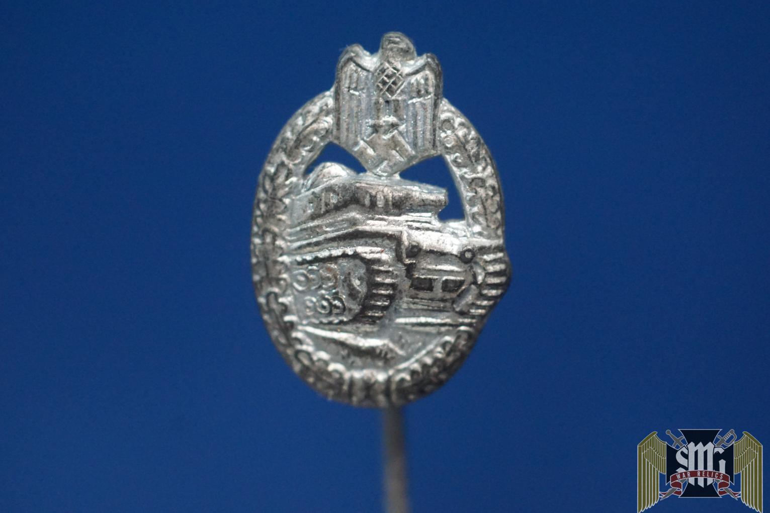 Panzer Assault badge Stick pin in silver