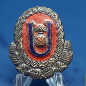 Croatian Ustasha Officer Cap badge