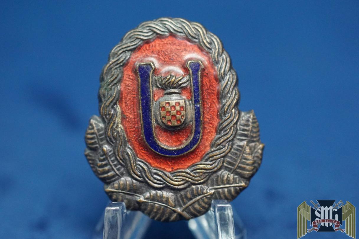 Croatian Ustasha Officer Cap badge