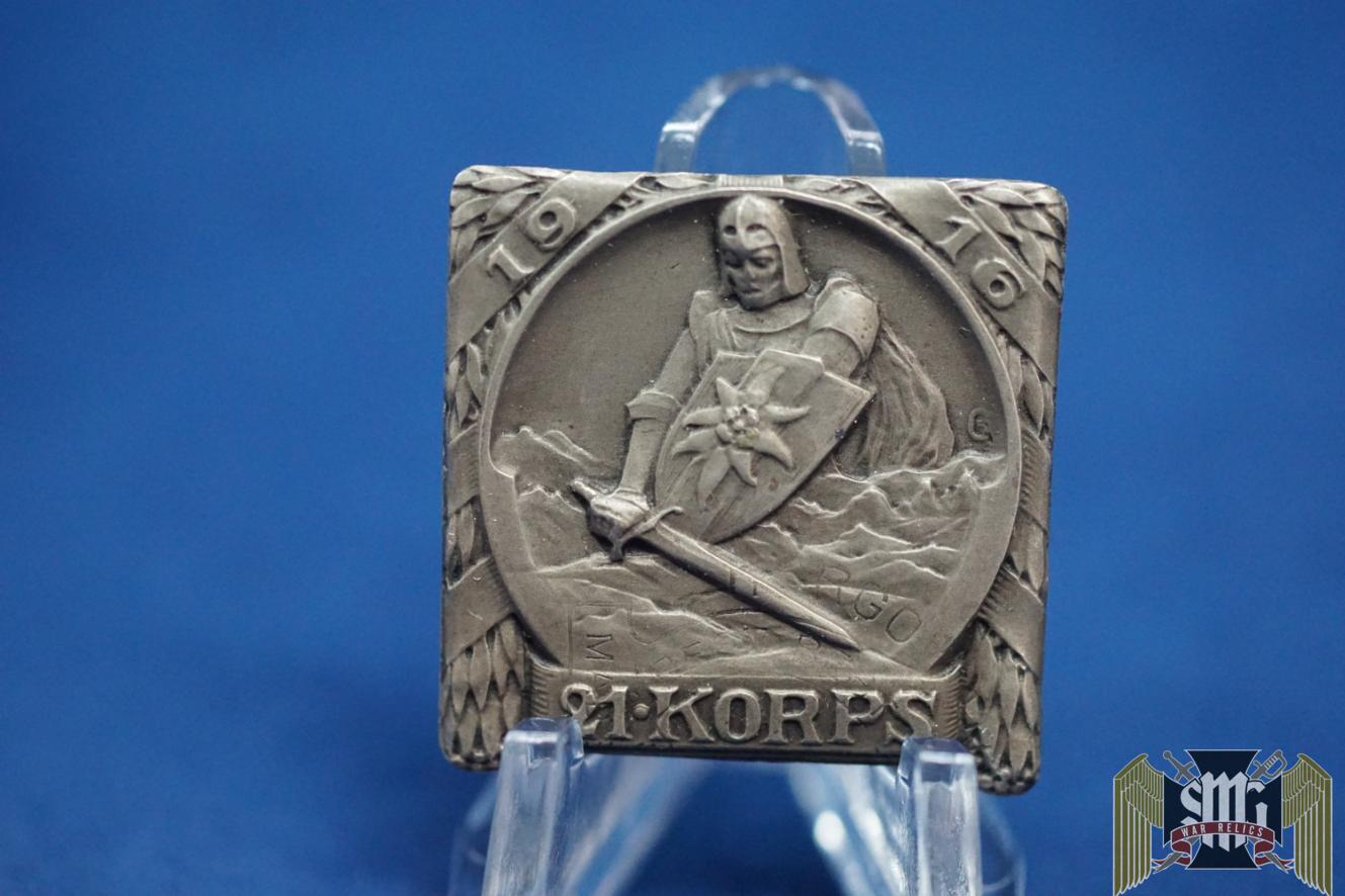 WW1 1916 21st Korps Austrian Mountain Troops Badge/tinnie