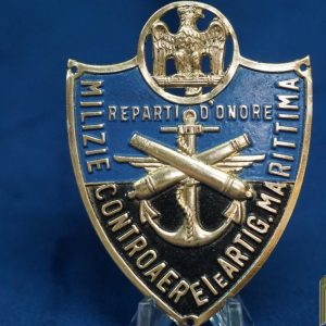 Italian MVSN Anti Aircraft and Marine Artillery Honor Unit Badge