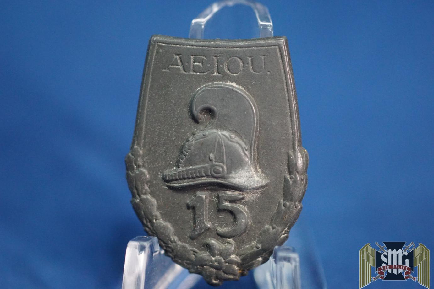 Austro Hungary 15th infantry badge/tinnie