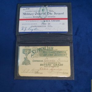 Military Order of the Serpent Membership cards 1923