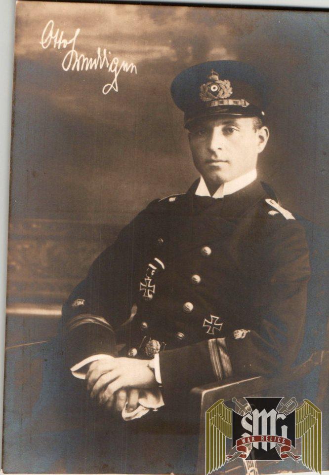 WW1 Postcard U-Boat Captain Otto Weddigen Trimmed
