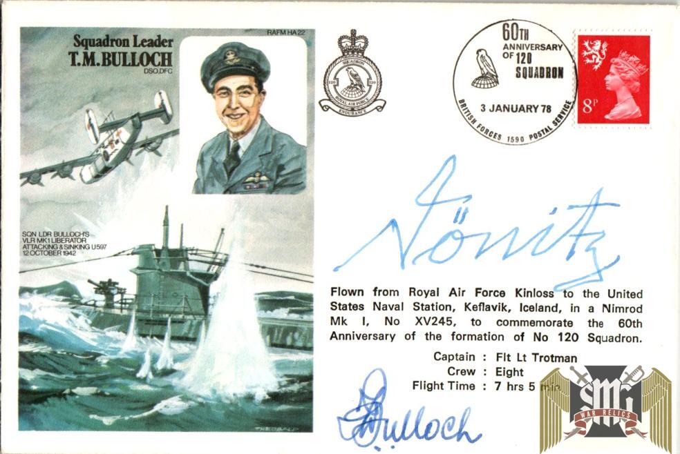 Karl Donitz & Terry Bulloch Signed Stamp cover 1978