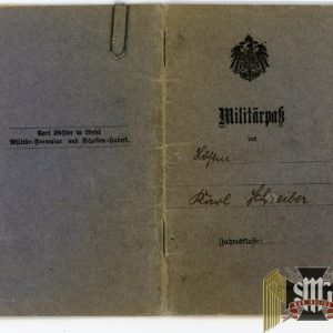 WW1 Militarpass With EK2 Entry and EK2 Award document