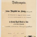 WW1 Friedrich August Medal Award document In Silver