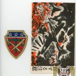 Japanese B-17 Propaganda Leaflet with Reproduction Japanese War crimes trial patch